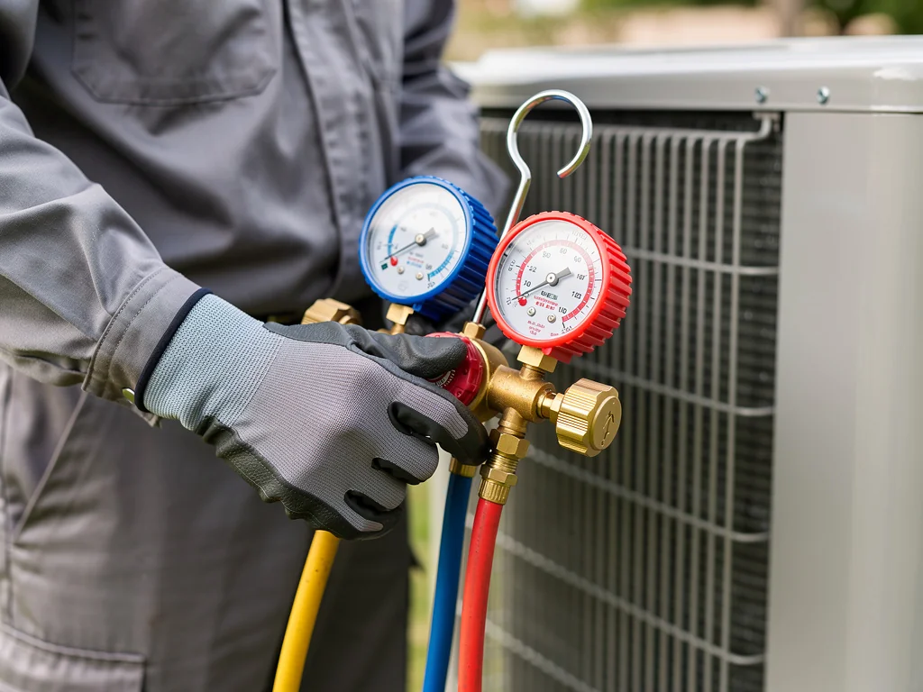 Mise en service d'une climatisation : contrôle des pressions au manifold sur le groupe extérieur